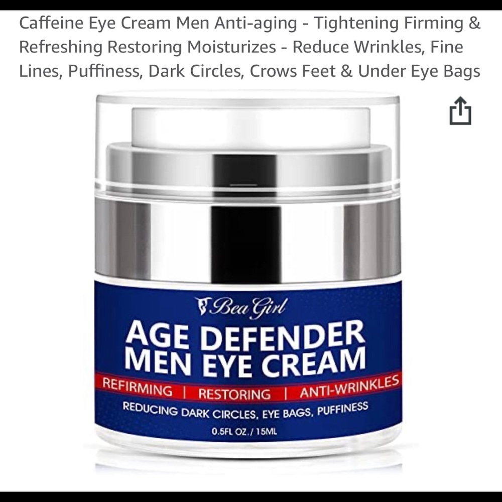 Age defying eye cream for men